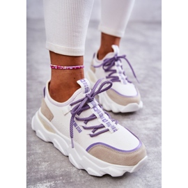 Baskets Femme Memory Foam System Big Star KK274029 Blanc blanche violet 5