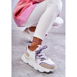 Baskets Femme Memory Foam System Big Star KK274029 Blanc blanche violet 7