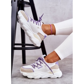 Baskets Femme Memory Foam System Big Star KK274029 Blanc blanche violet 9