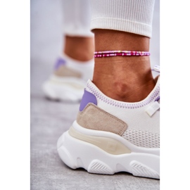 Baskets Femme Memory Foam System Big Star KK274029 Blanc blanche violet 4