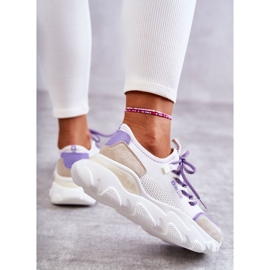 Baskets Femme Memory Foam System Big Star KK274029 Blanc blanche violet 3
