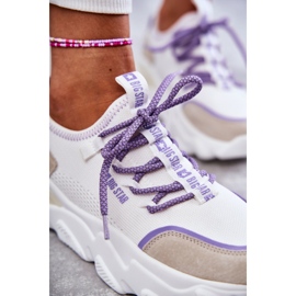 Baskets Femme Memory Foam System Big Star KK274029 Blanc blanche violet 6