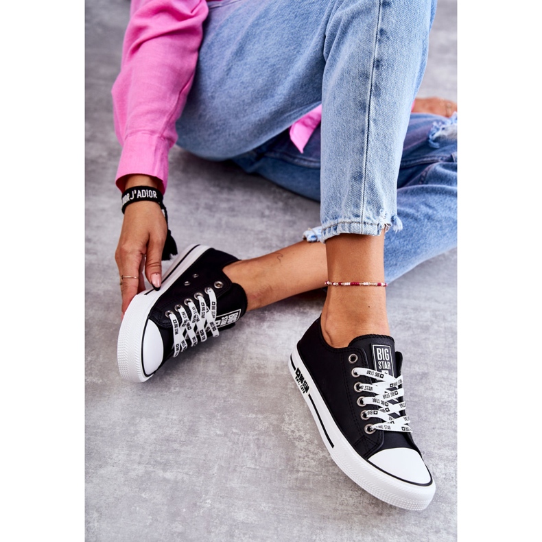 Baskets en cuir pour femmes Big Star KK274096 Noir 1