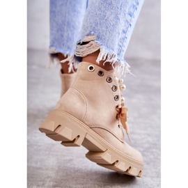 PS1 Bottines Chaudes Daim Avec Perles Beige Roco 4