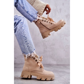 PS1 Bottines Chaudes Daim Avec Perles Beige Roco 8
