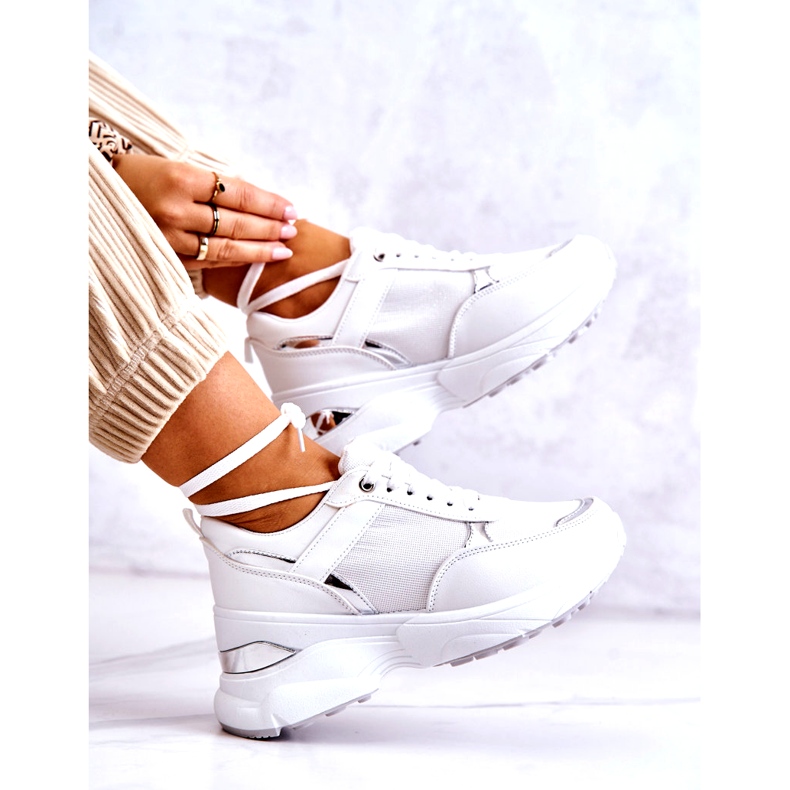 PG1 Chaussures de sport brillantes pour femmes sur un coin, activité blanche 5