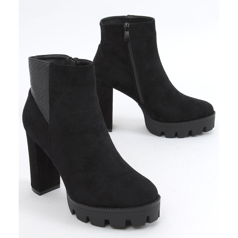 Boots sur le poteau et plateforme Ase Black noir 2