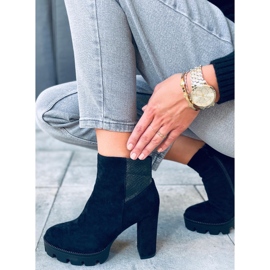 Boots sur le poteau et plateforme Ase Black noir 1