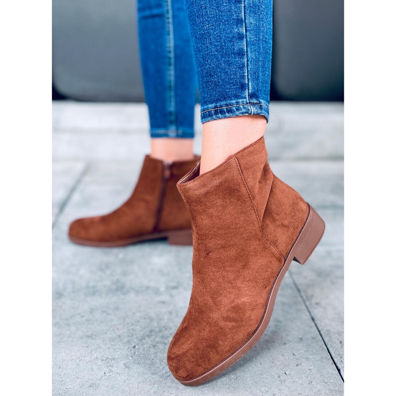Bottines chelsea femme Verbe Camel en daim brun 1