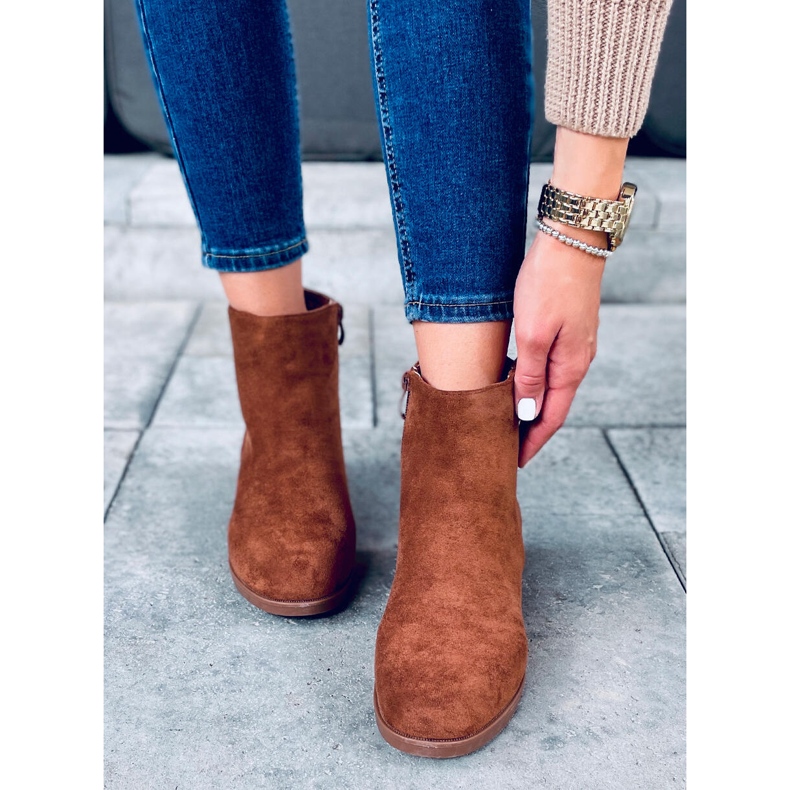 Bottines chelsea femme Verbe Camel en daim brun 2