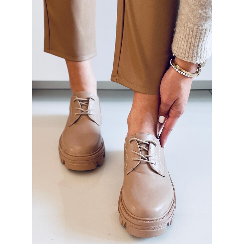 PA1 Mocassins à lacets Tekla Kaki beige 1