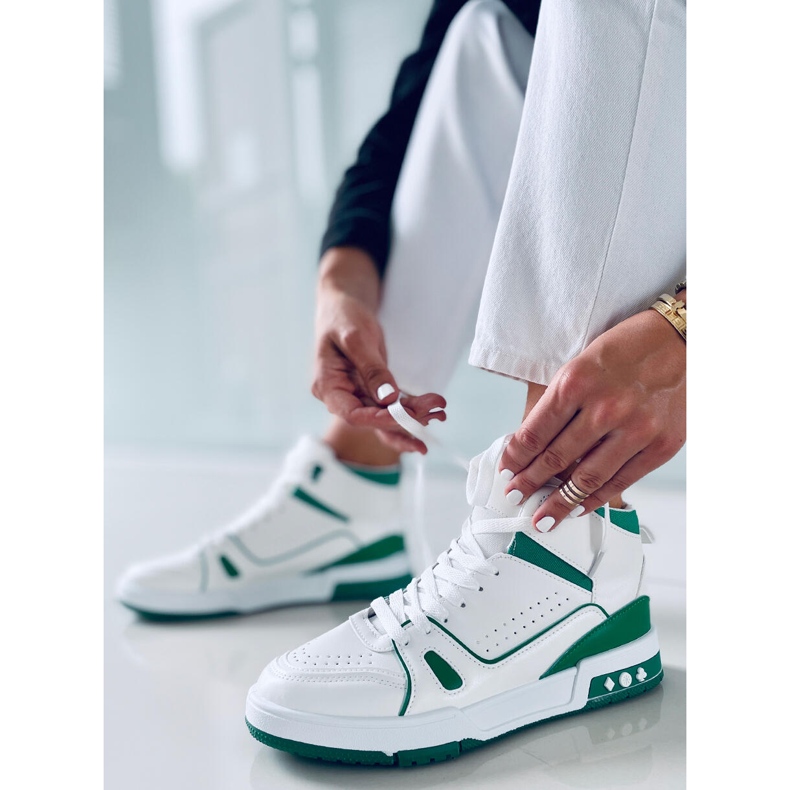 PA1 baskets montantes Liam Green blanche 1