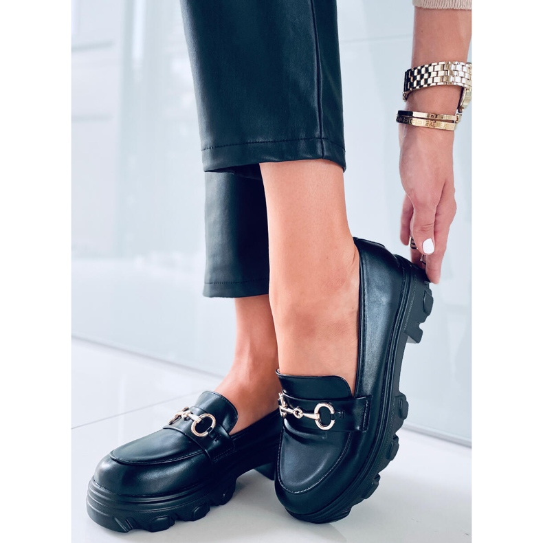 PA1 Mocassins à semelles hautes par Eloise Black noir 1