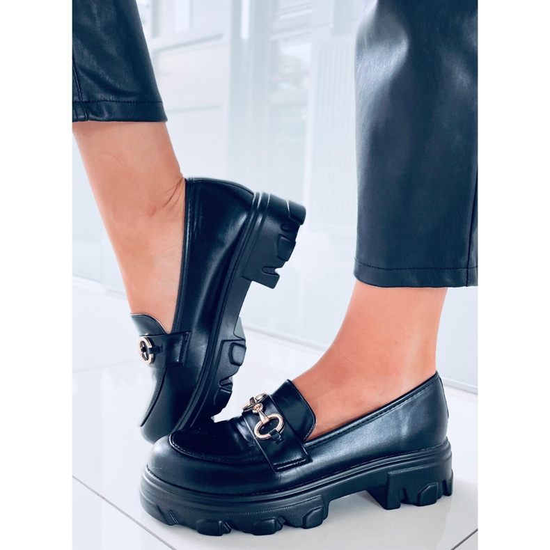 PA1 Mocassins à semelles hautes par Eloise Black le noir 2