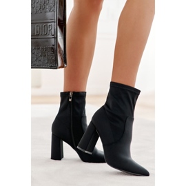 Bottes à Talons Matière Femme Noir Amile 1