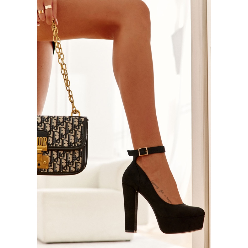 Escarpins en daim sur la plate-forme Rivia noire le noir 2