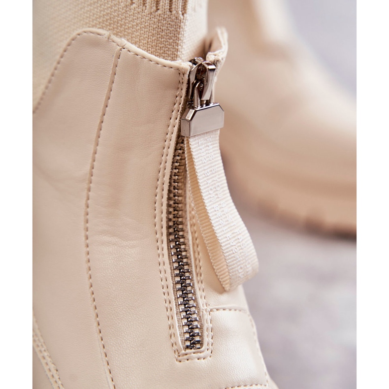 PS1 Bottes Chaussettes Femme Avec Fermeture Éclair Beige Abri brun 2 PS1 Bottes Chaussettes Femme Avec Fermeture Éclair Beige Abri brun 2