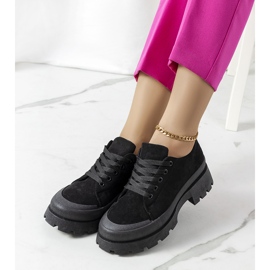 Baskets noires sur la plateforme Dearth le noir 1