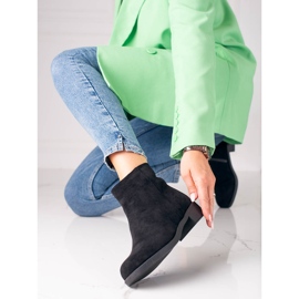 Ideal Shoes Bottines décontractées en daim le noir 5