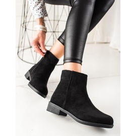Ideal Shoes Bottines décontractées en daim le noir 3