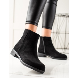 Ideal Shoes Bottines décontractées en daim le noir 1