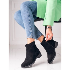 Ideal Shoes Bottines décontractées en daim le noir 4