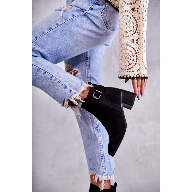 PS1 Bottines Daim Noires On A Post Vannes Noires le noir 2