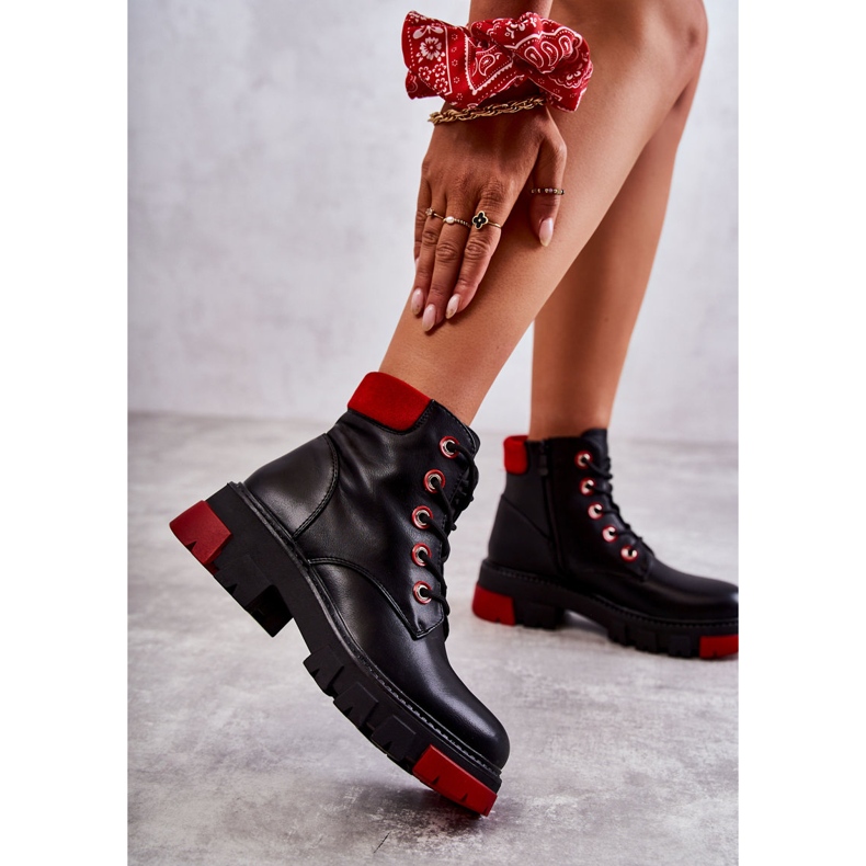 PG1 Bottes en cuir Workers On Black Messa Zipper le noir 2