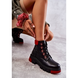PG1 Bottes en cuir Workers On Black Messa Zipper le noir 5