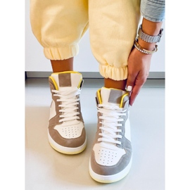 PA1 Baskets montantes Dorcas Kaki beige blanc 2