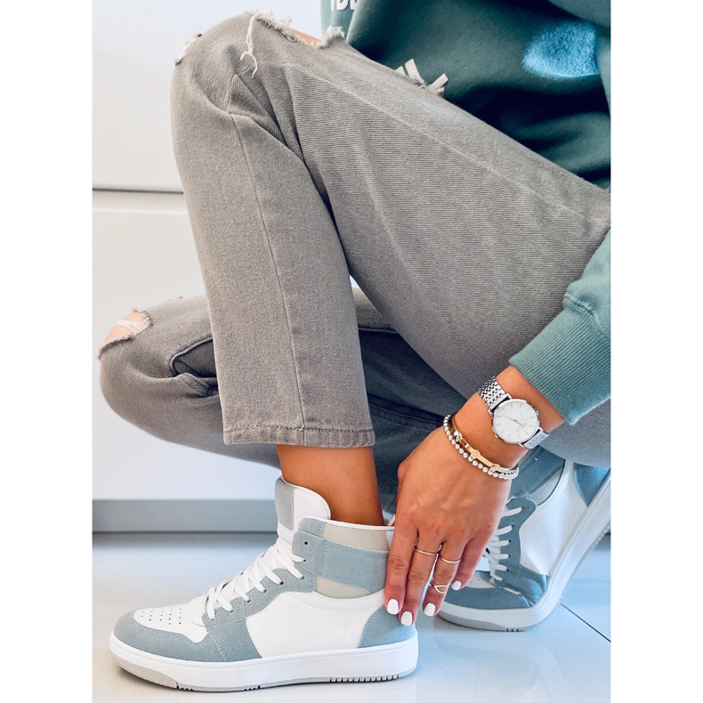 PA1 Baskets montantes Dorcas vertes blanc bleu 2