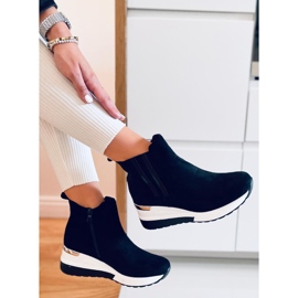 Bottes compensées noires Stock le noir 3