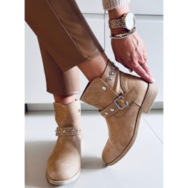 Les bottines plates Cressida Abricot pour femme beige 1