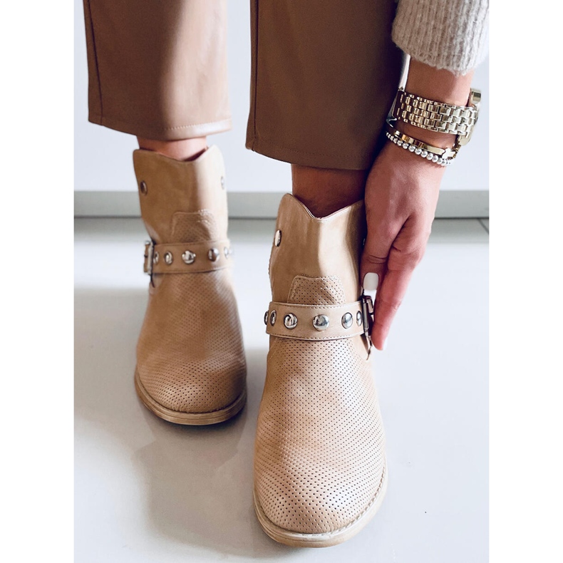 Les bottines plates Cressida Abricot pour femme beige 2