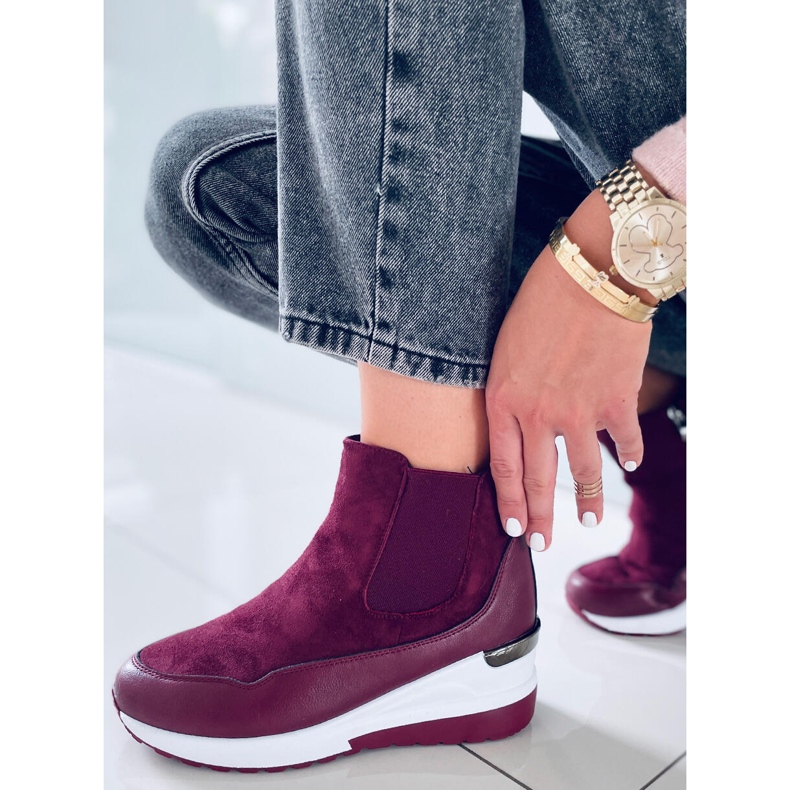 Bottes compensées Byers Bordeaux rouge multicolore 1