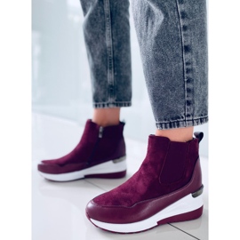 Bottes compensées Byers Bordeaux rouge multicolore 4