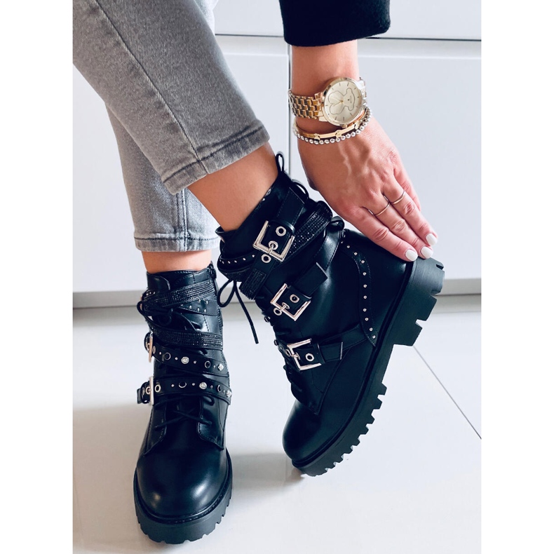 Bottes militaires Fleur Noir le noir 2