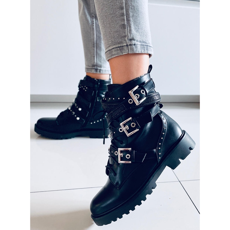 Bottes militaires Fleur Noir le noir 1