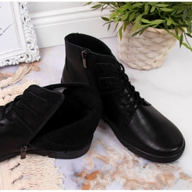Bottes confortables en cuir noir isolées pour femmes Łukbut 1816 le noir 4