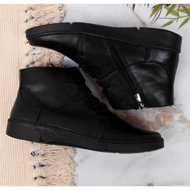 Bottes confortables en cuir noir isolées pour femmes Łukbut 1816 le noir 3
