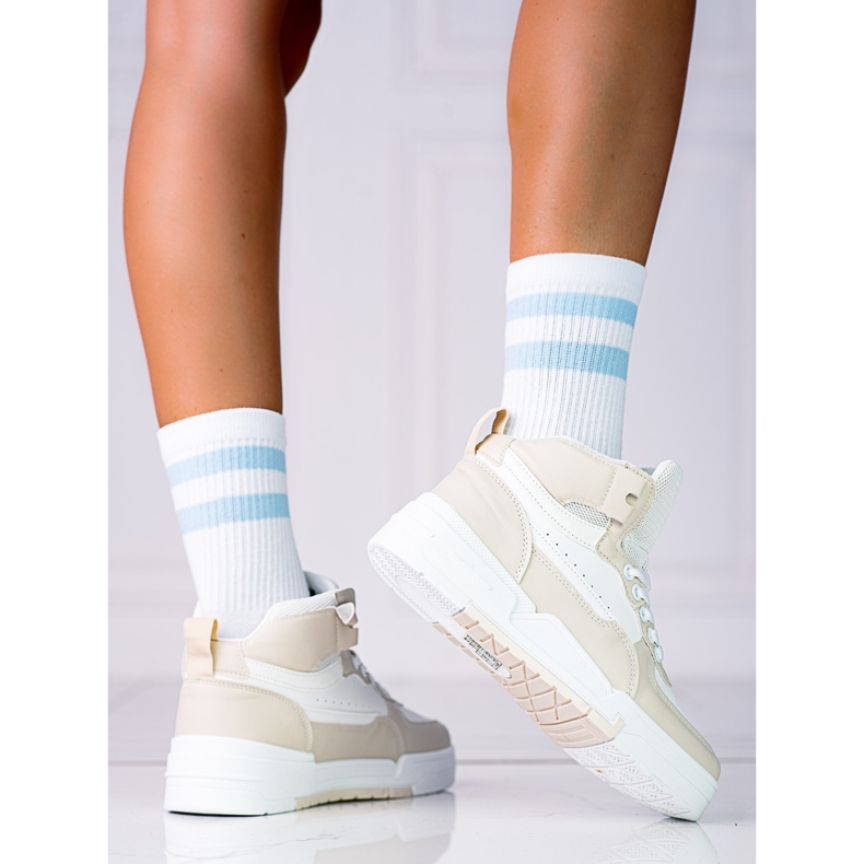 Baskets Shelovet pour femmes à tige haute, beige 1