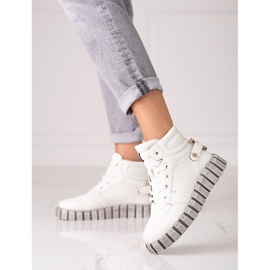 W. Potocki Bottes de sport pour femmes Potocki blanc sur la plate-forme 1