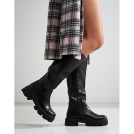 Bottes classiques pour femmes sur la plateforme Shelovet noir 1