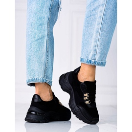 Baskets femme sur semelle épaisse Shelovet noire le noir 1