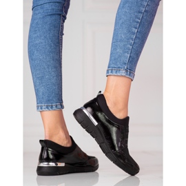 W. Potocki Baskets légères Shelovet pour femmes laquées noir 1