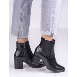 Bottes Jodhpur sur le poteau Shelovet noir avec un motif 1