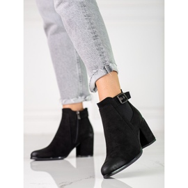 Bottines Chelsea en daim noir pour femme sur le poteau Shelovet 1