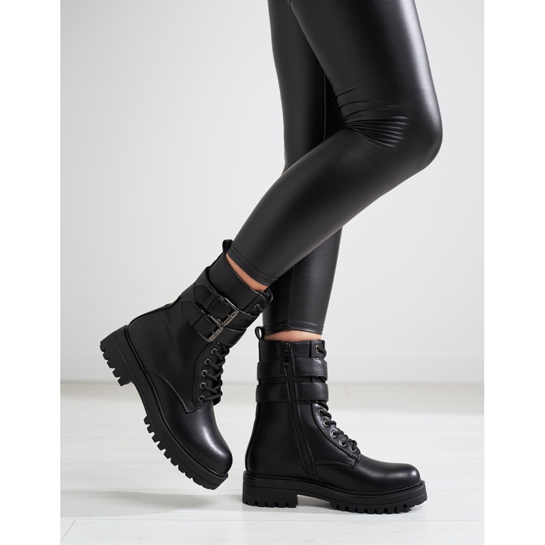 Ouvrières Shelovet avec boucles le noir 1 Ouvrières Shelovet avec boucles le noir 1