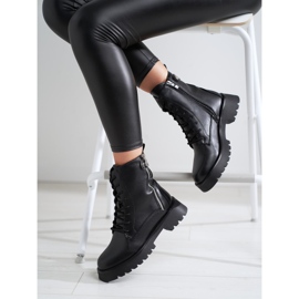 Travailleurs noirs pour femmes avec une fermeture éclair Shelovet décorative le noir 1 Travailleurs noirs pour femmes avec une fermeture éclair Shelovet décorative le noir 1