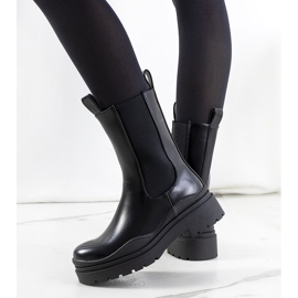 Bottes noires à semelle haute Nester le noir 2